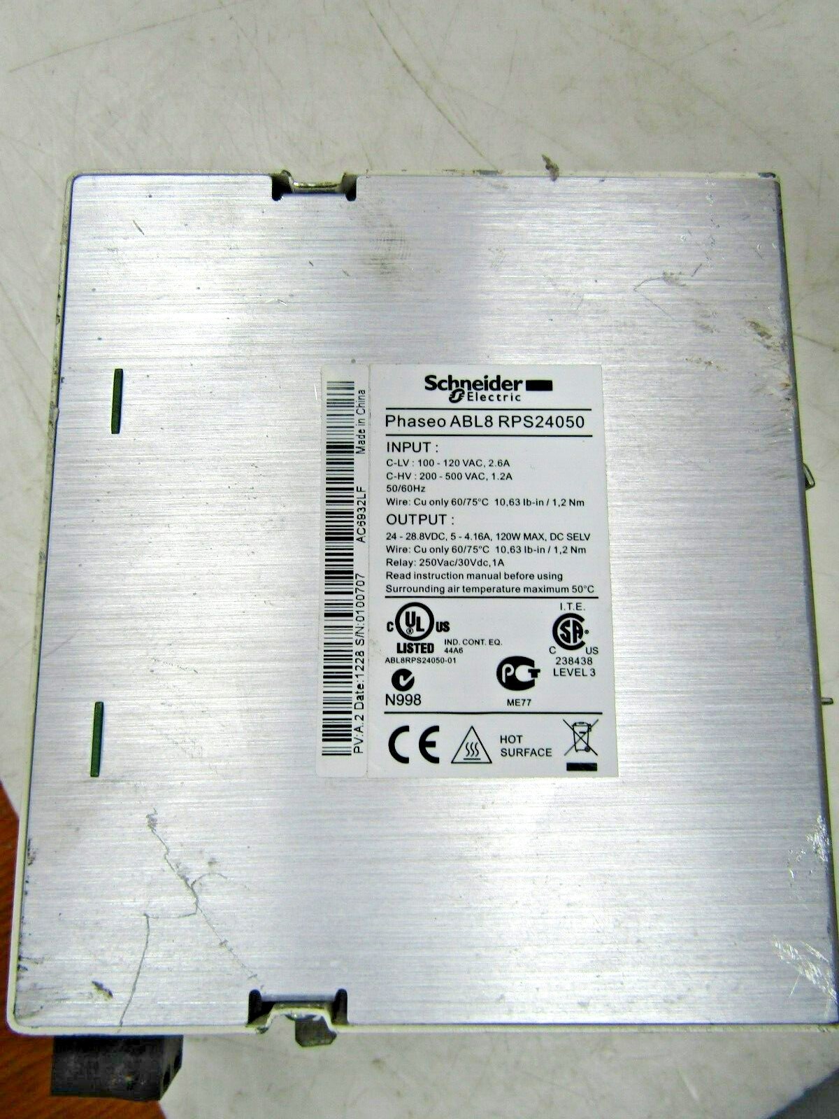 💥SCHNEIDER ELECTRIC 5 AMP POWER SUPPLY 24 VDC ABL8RPS24050