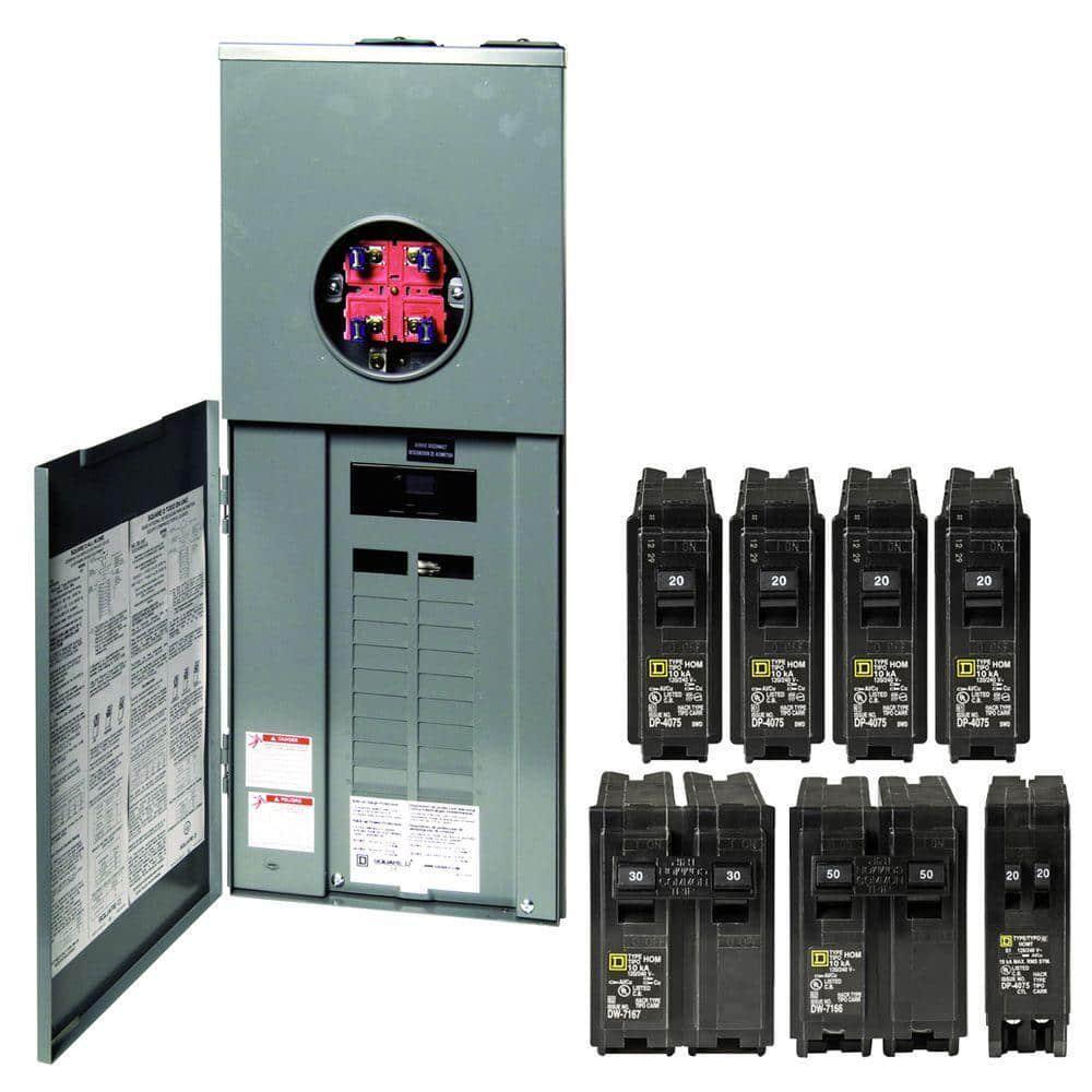 Main Breaker 200 Amp 20-Space 40Circuit Outdoor Ring-Type Overhead Surface Mount