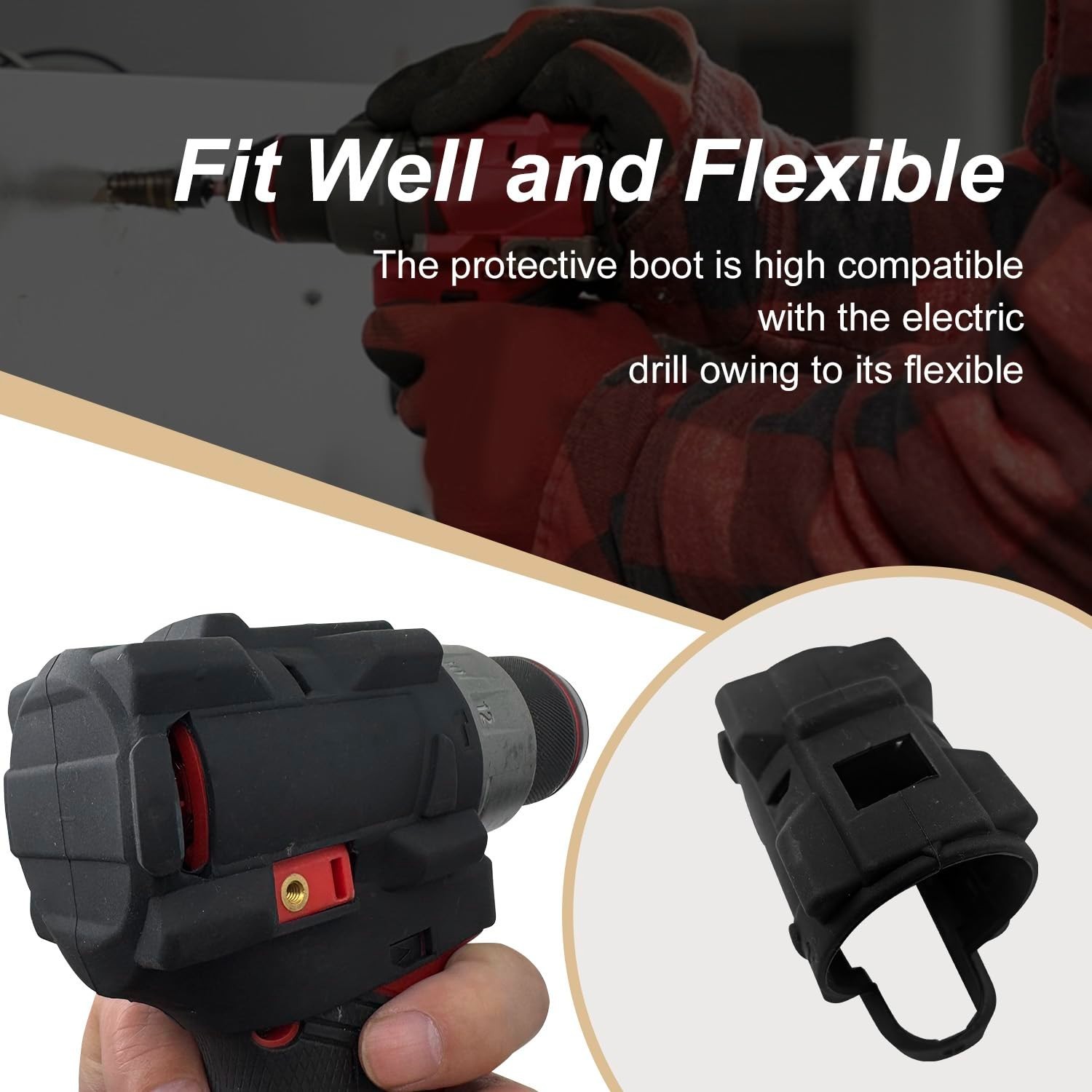 Protective Boot for 12V Cordless 1/2″ Hammer Drill/Driver – Fits 3404-20, 3403-2