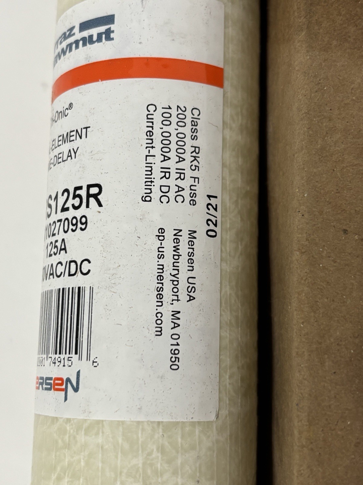 Ferraz Shawmut Duel Time Delay TRS125R M1027099 125A 600VAC/DC Fuse