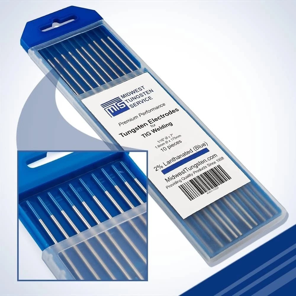 10-Pack 1/16″ TIG Welding Electrodes – 2% Lanthanated Blue for Precision