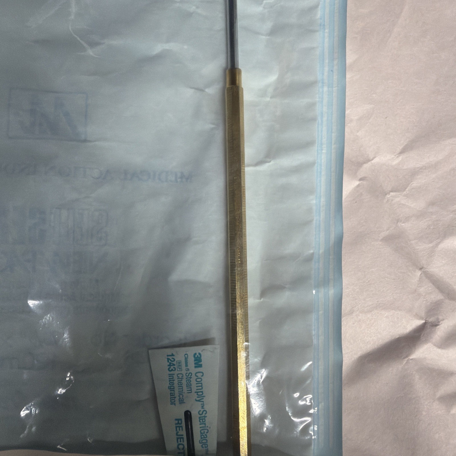 Surgical Nerve Hook, 9 1/2 inches Gold Handle Used Sterilized