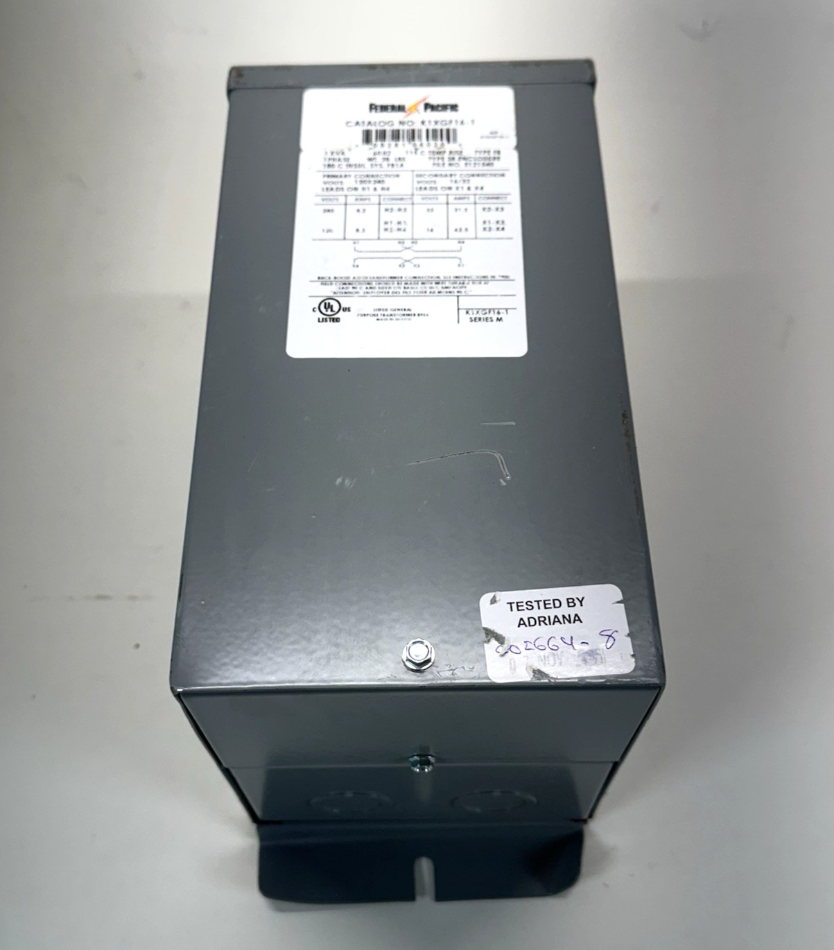 Federal Pacific K1XGF16-1 Single Phase Buck Boost Dry Type Transformer *NOS*