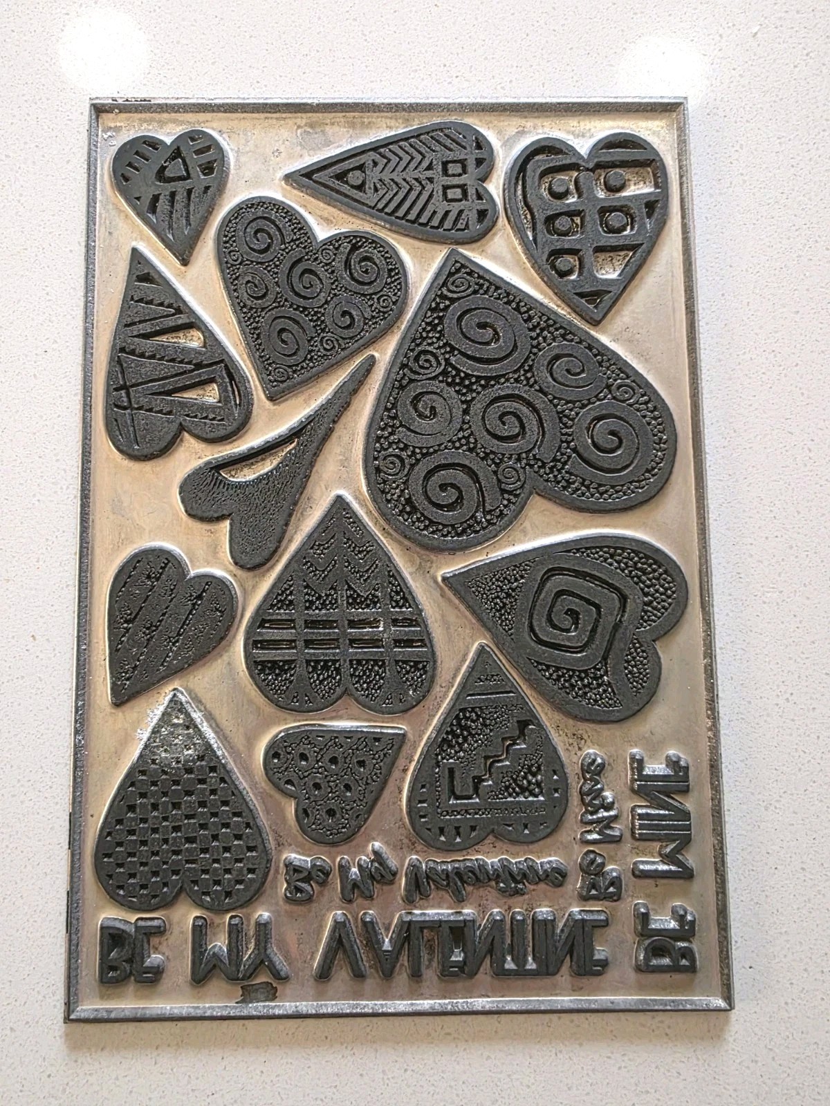 Ethnic Tribal Aluminum Printing Block Vintage Linocut Relief Printing Block