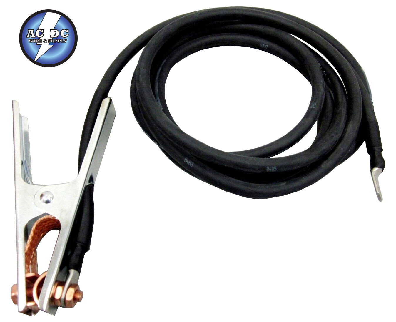 15 ft 6 awg HD Welding Ground Cable Clamp 1/4″ Lug Miller 130 135 140 175 U.S.A