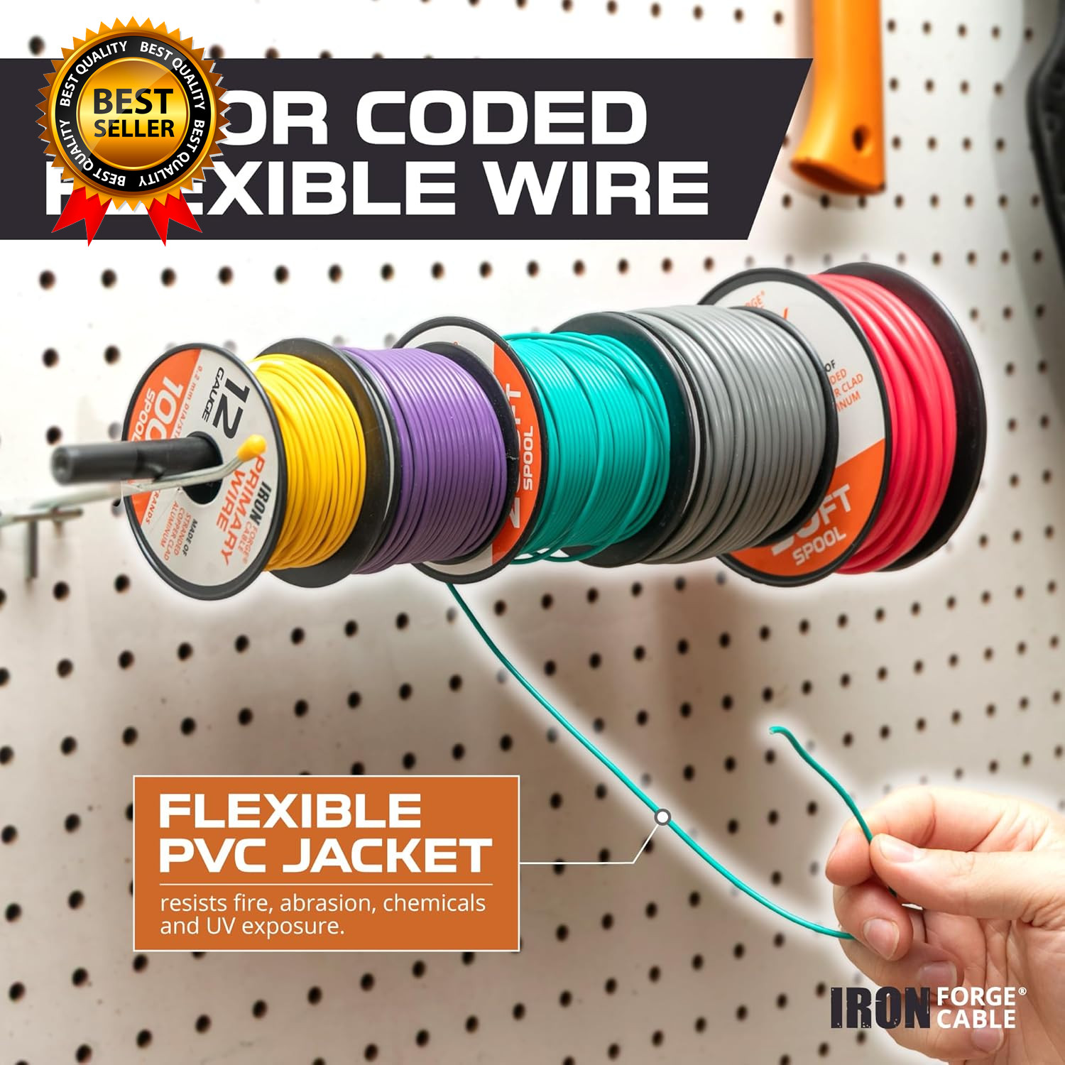 12 Gauge Primary Automotive Wire 6 Roll Bulk Assortment Pack 12 AWG Auto Cable