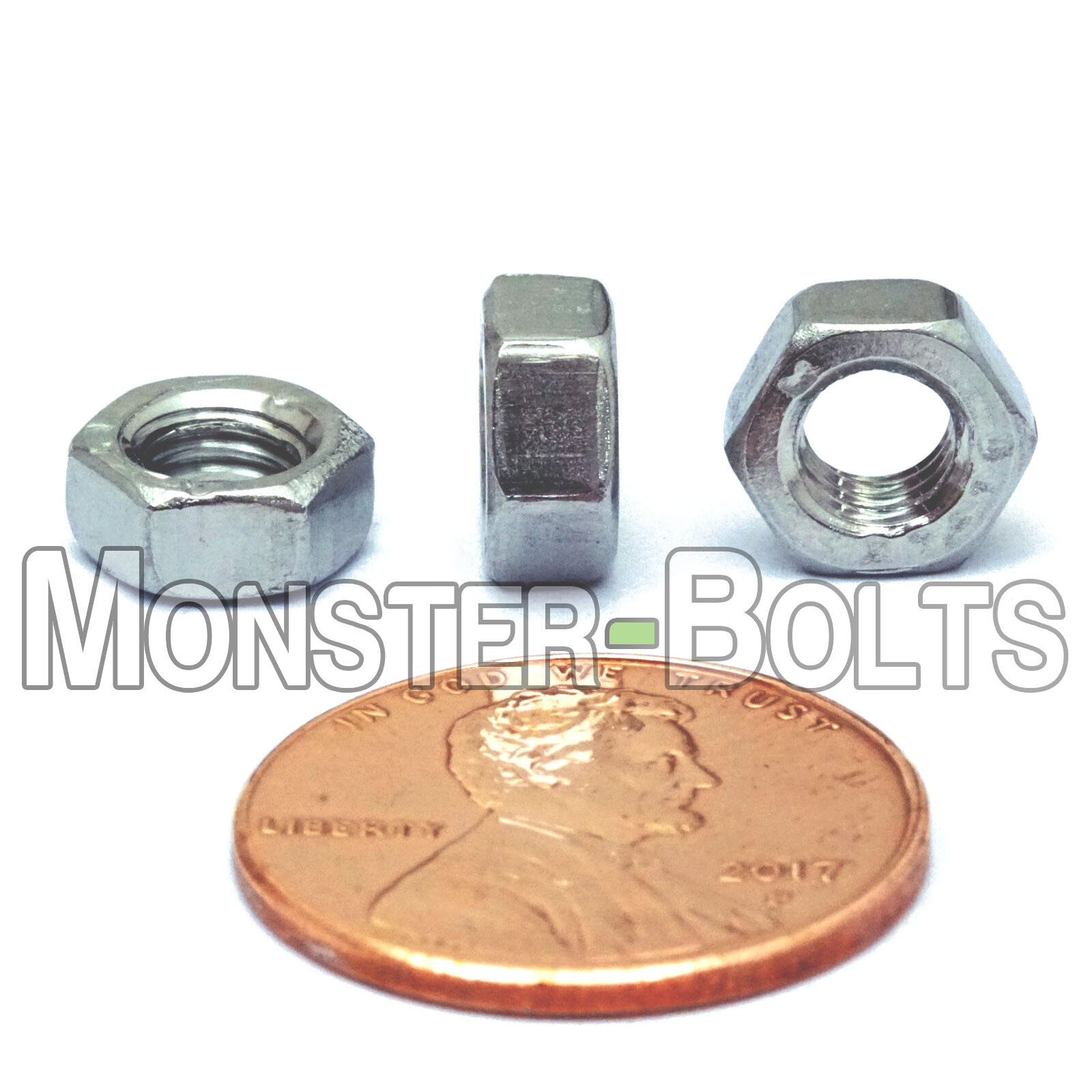 M5 – 0.80 Metric Hex Nuts, A2 / 18-8 Stainless Steel DIN 934, Coarse Thread