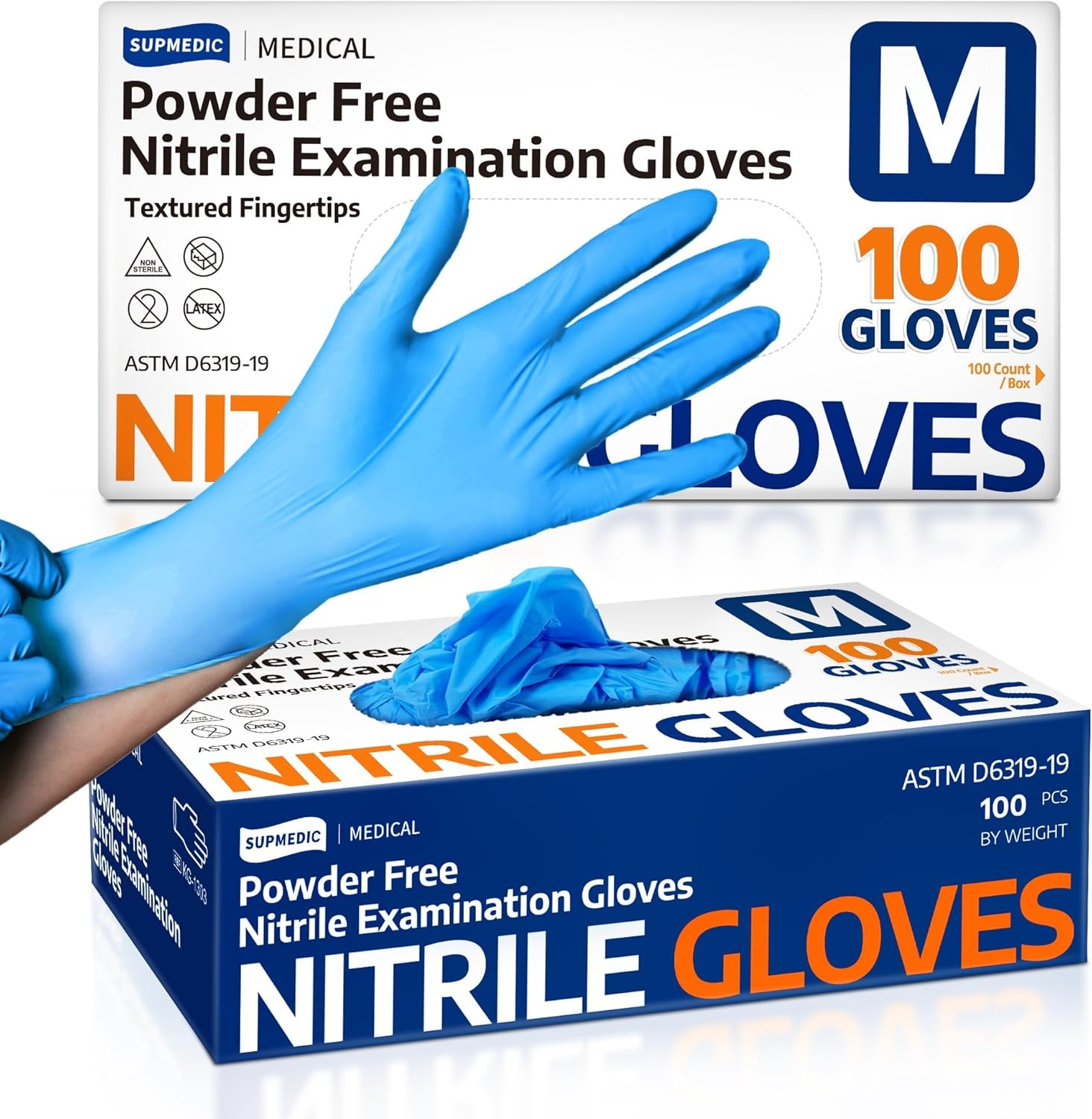 Medical Soft Max™ Nitrile Exam Gloves, 100 Count Latex Disposable Glove, Blue
