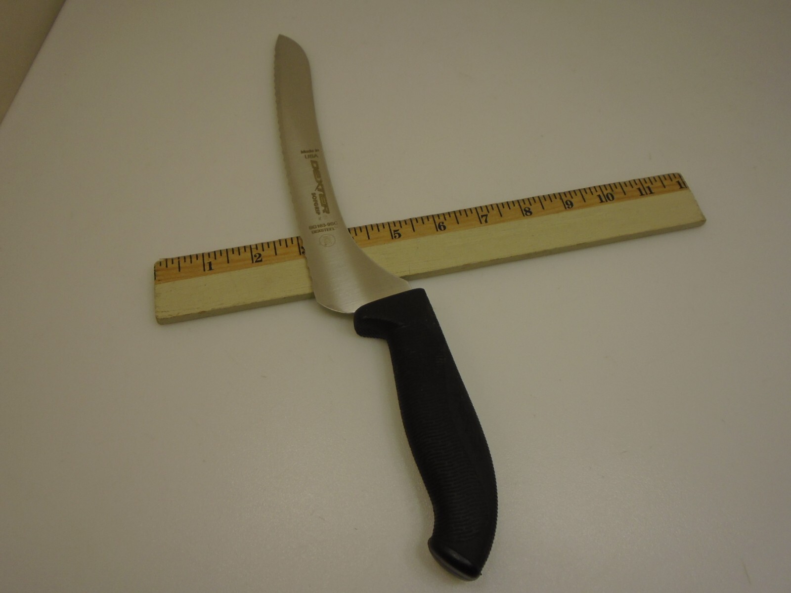 Dexter USA Set (2) 9″ Offset Scalloped Slicer Bread Knives Black Factory Second