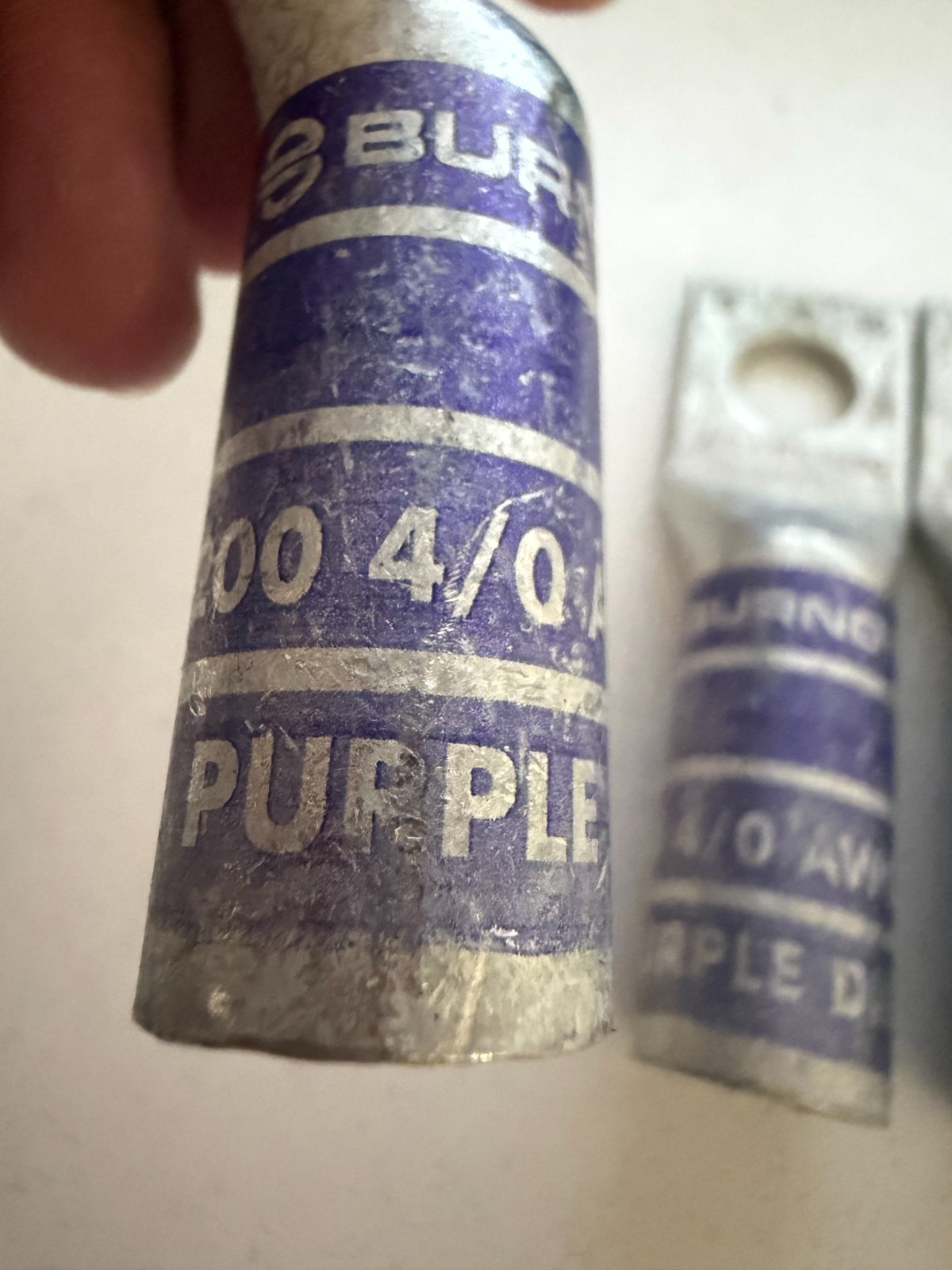 3 Pack Burndy Purple Die 15 N200 4/0 AWG Copper Compression Lugs