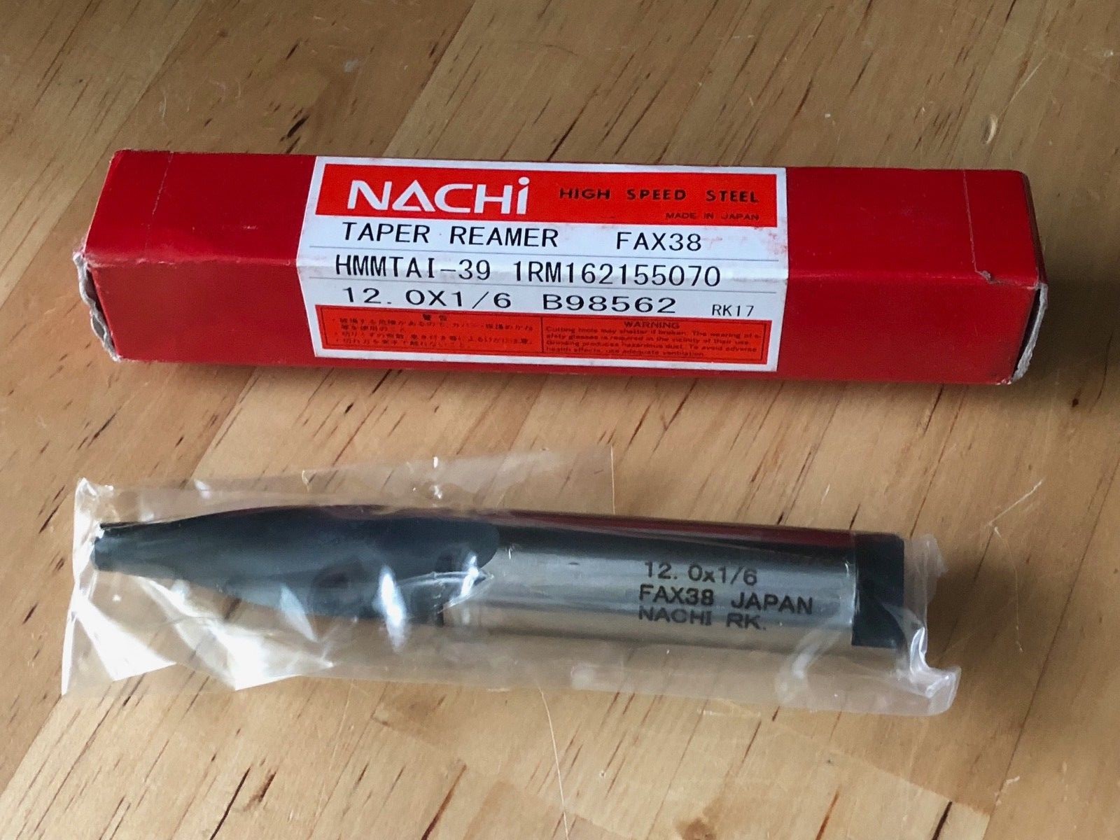 Nachi (Japan) 1RM162155070 FAX38 HSS Taper Reamer 12.0 x 1/6 B98562 HMMTAI-39