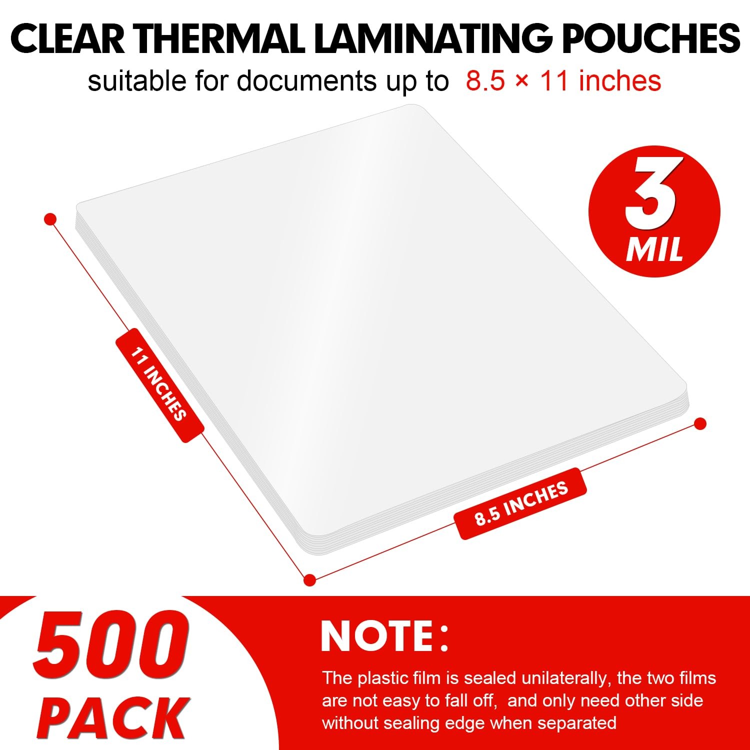 Best RAZCC Laminating Sheets, 500 Pack Clear Thermal Plastic Paper Laminator 9 x