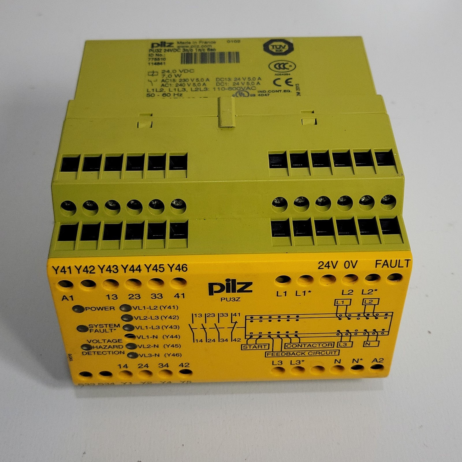 PILZ PU3Z 24VDC 3n/o 1n/c 6so 775510 Safety Relay Electric System Module
