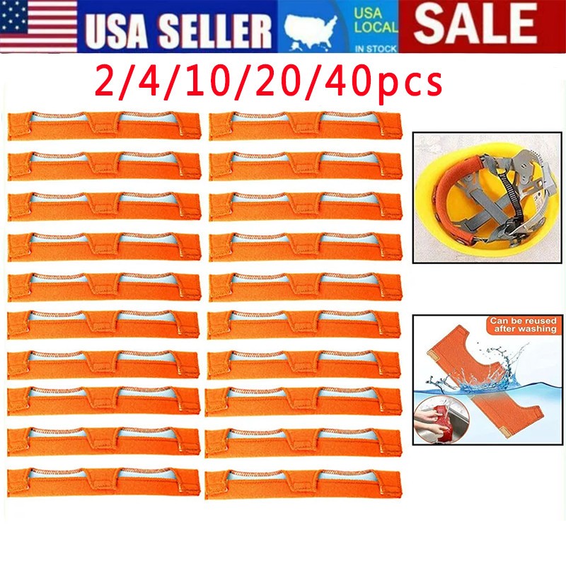 2-40pcs Safety Helmet Sweatband Cotton Hard Hat Liner Accessories Washable