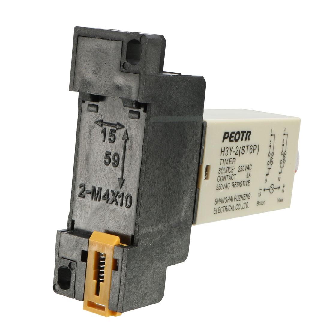 AC 220V 30Min 0-30 Minute Delay Timer Time Relay H3Y-2 + 8 Pin DIN Rail Socket