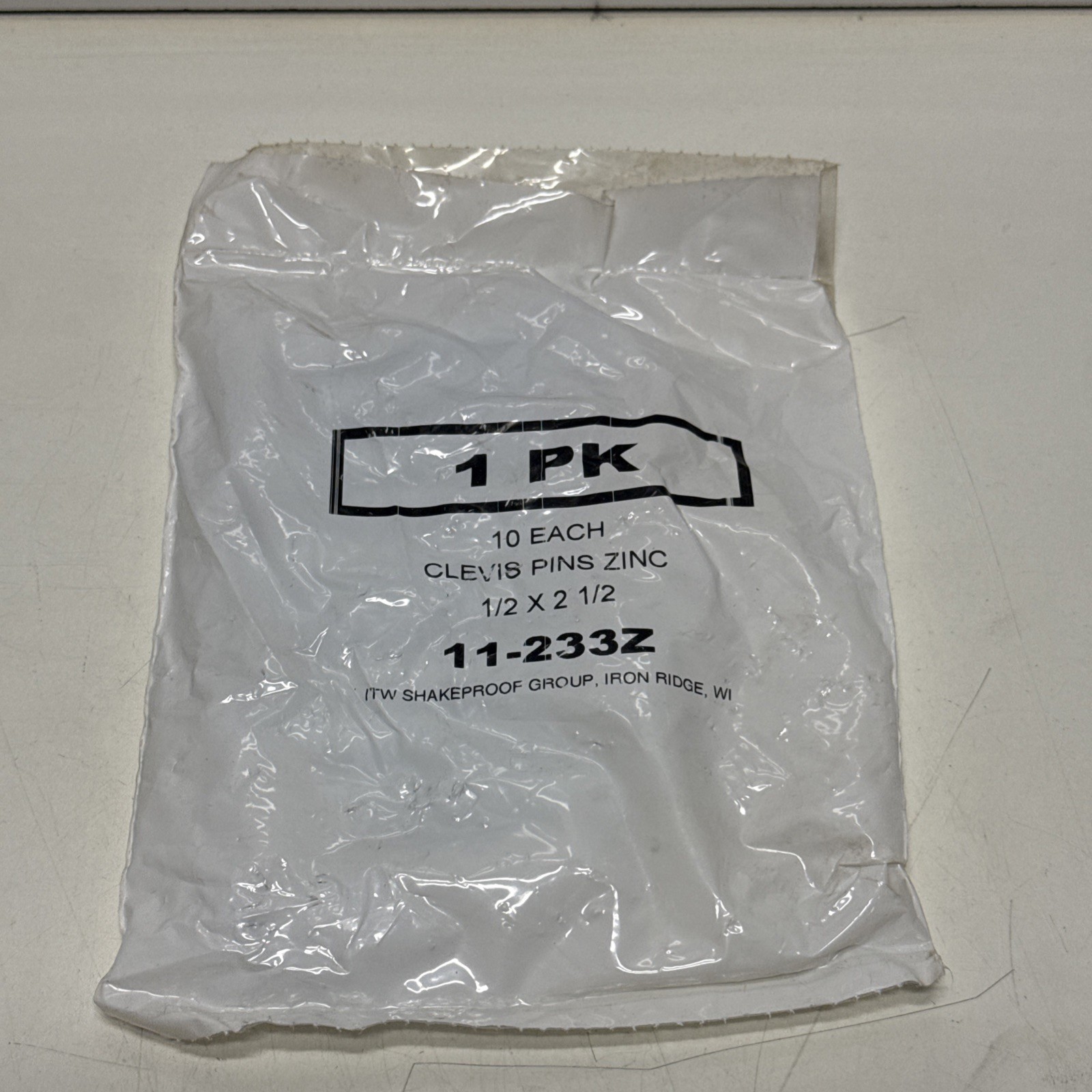Pk Of 10 P11-233Z Clevis Pin, Zinc, 0.500 x 2 1/2 L