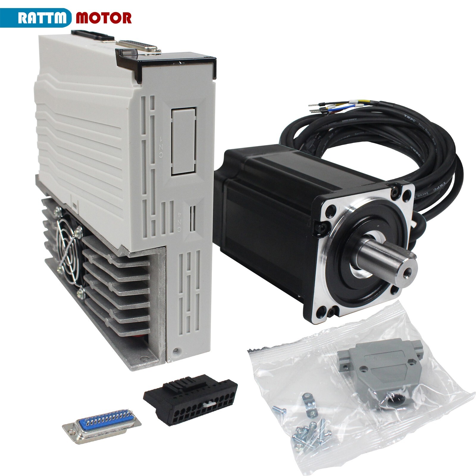 US SHIP】2SET Servo Motor Driver Kit 1000W 220V Servo Motor without Brake