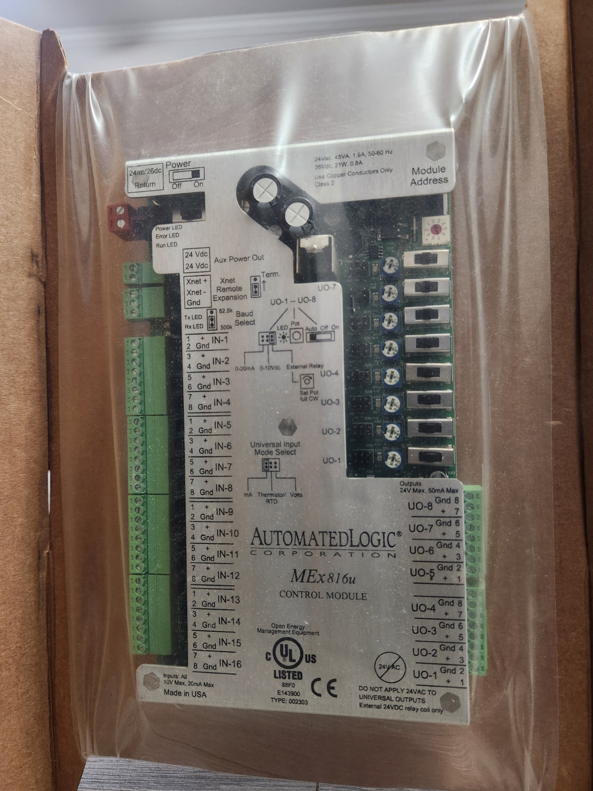 Automated Logic MEX816U Expansion Control Module