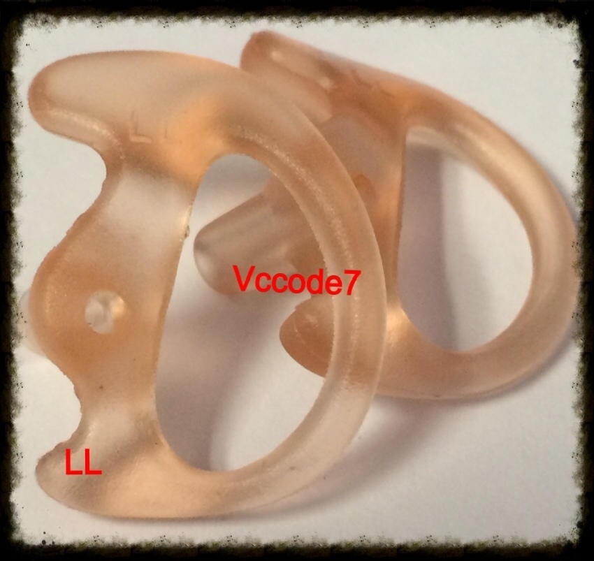 2 LEFT LARGE FLESH COLOR COVERT GEL EARMOLDS OPEN EAR INSERT EARPIECE xts ht
