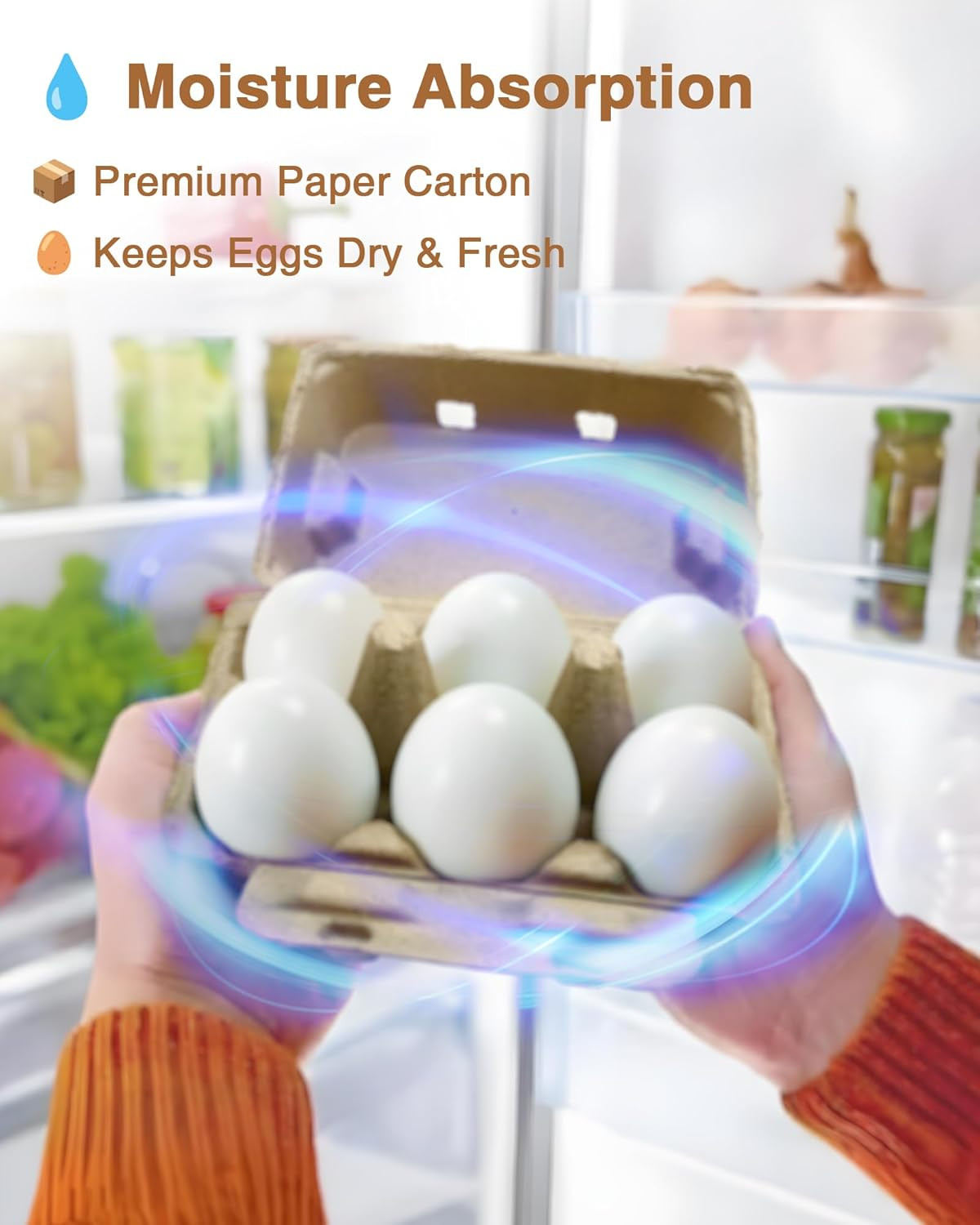 Duck Egg Cartons 50 Pack – Holds 6 Eggs Each, Thick Recycled Pulp with Pillar Su