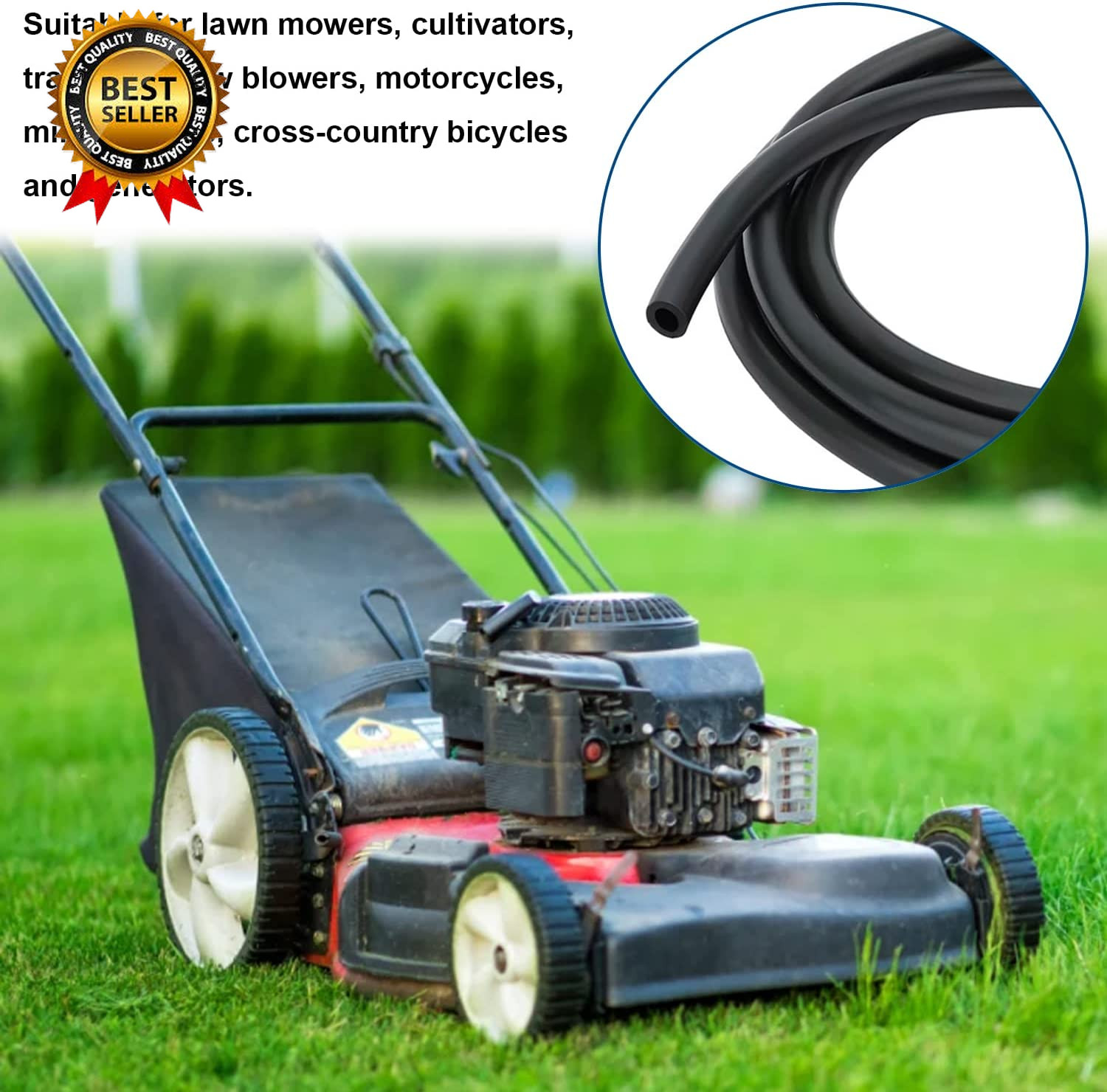 1/4 Fuel Line 10 FT with 20 Clamps Rubber Gas Diesel Hose for Lawn….