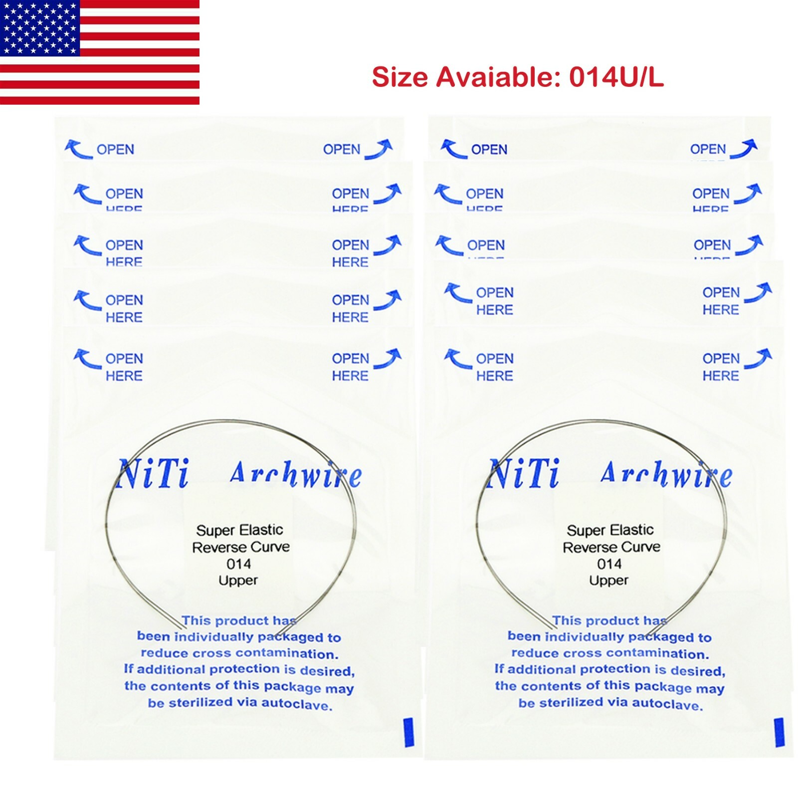 Dental Orthodontic Niti Reverse Curve Round/Rectangular Arch Wire Super Elastic