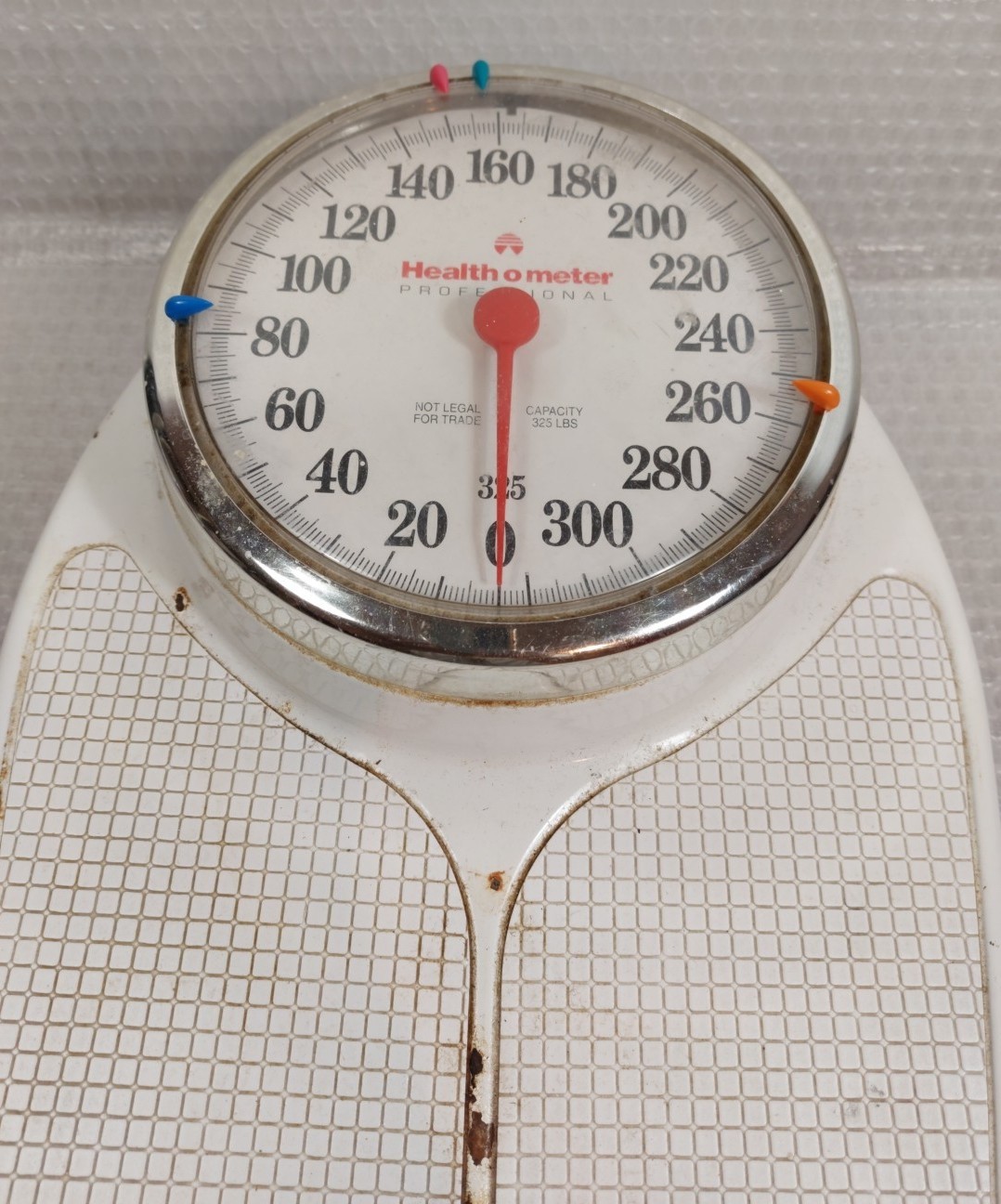 Vintage HEALTH-O-METER Professional Dial 1550 Big Foot 325 Pound Scale w/Markers