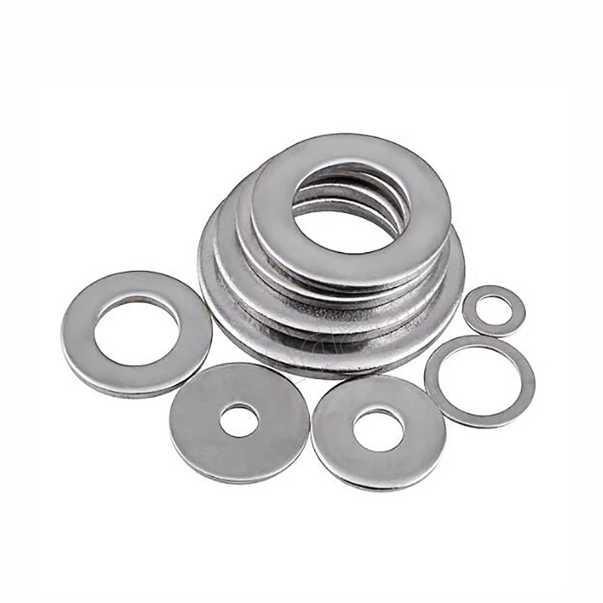 SUS201 Stainless Steel – Flat Washer Gasket M3 M4 M5 M6 M8 M10 M12 Fit for Screw