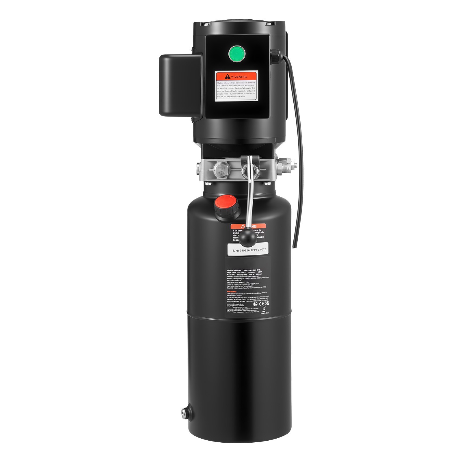 Uimoso Hydraulic Power Unit AC 220V 10 Quart Single Acting System