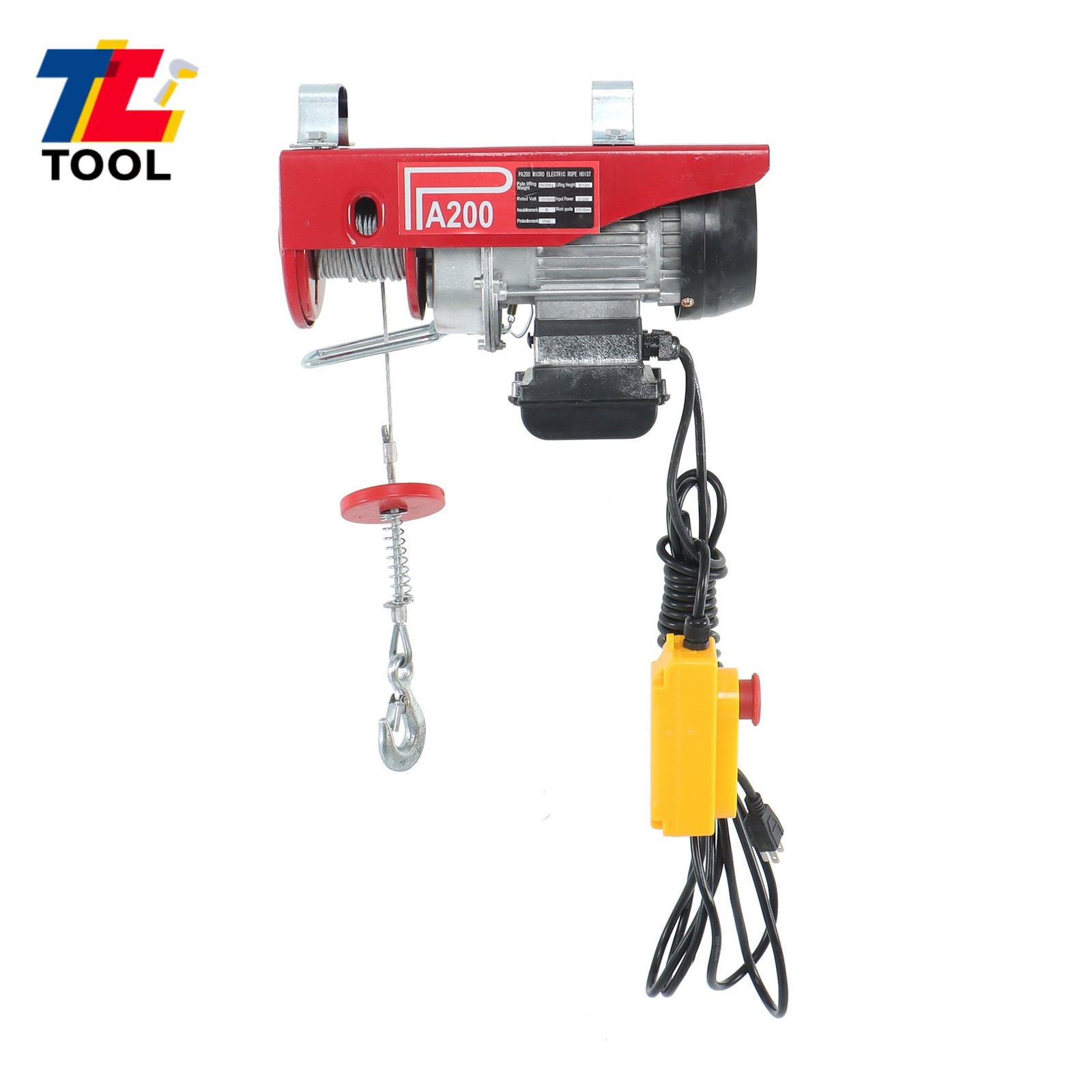 Mini Electric Hoist 440LBS/200kg Crane Winch with Wired Remote Control 510W 110V