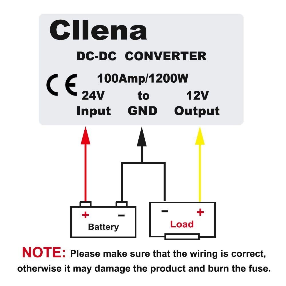 24V to 12V 100A Waterproof Buck Converter Power Supply Transformer 1200W
