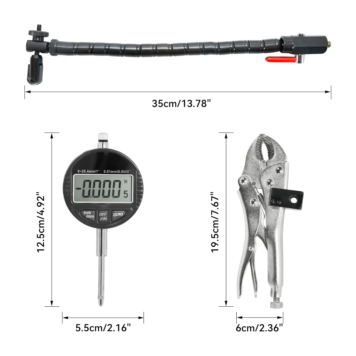 HFS(R) Disc and Rotor/Ball Joint Gage Set 0-1″ Digital Dial Indicator