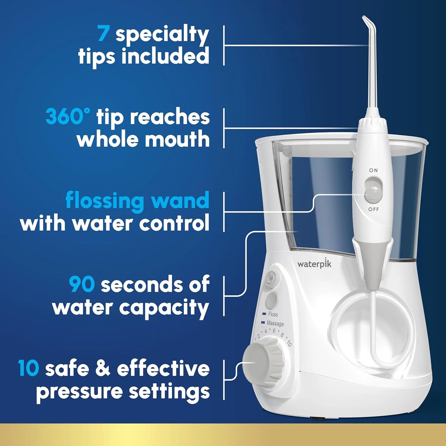 Waterpik Aquarius Water Flosser For Teeth Cleaning, Gums, Braces, Dental Care, E