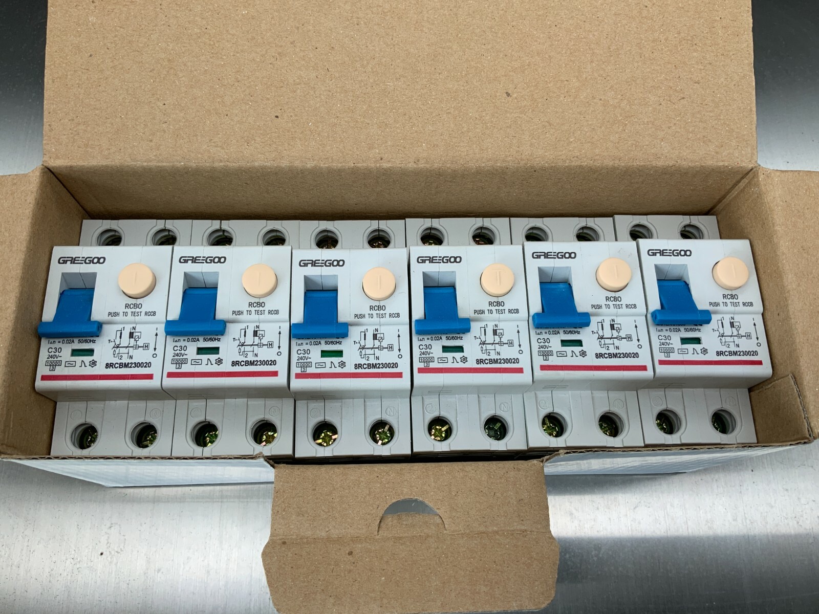 (6) Greegoo RCBO Thermal residual current circuit breaker C30 240V