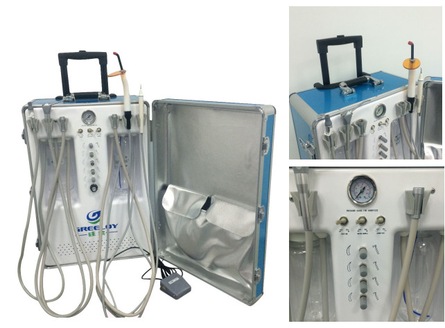 Dental Silent Air Compressor Unit GU-P206S+LED Curing Light+Ultrasonic Scaler 2H