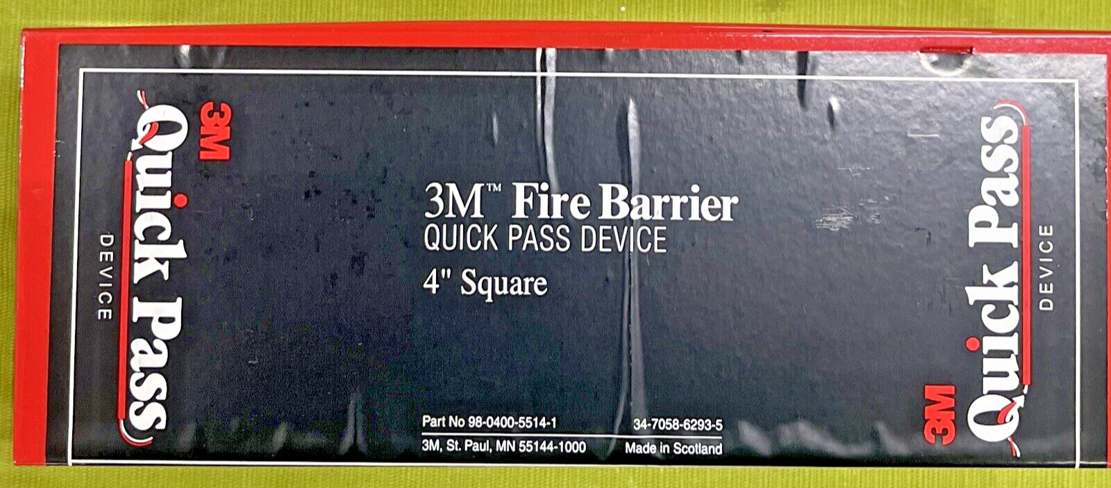 3M Fire Barrier Quick Pass Through Device 4″ Square (Shell Only)