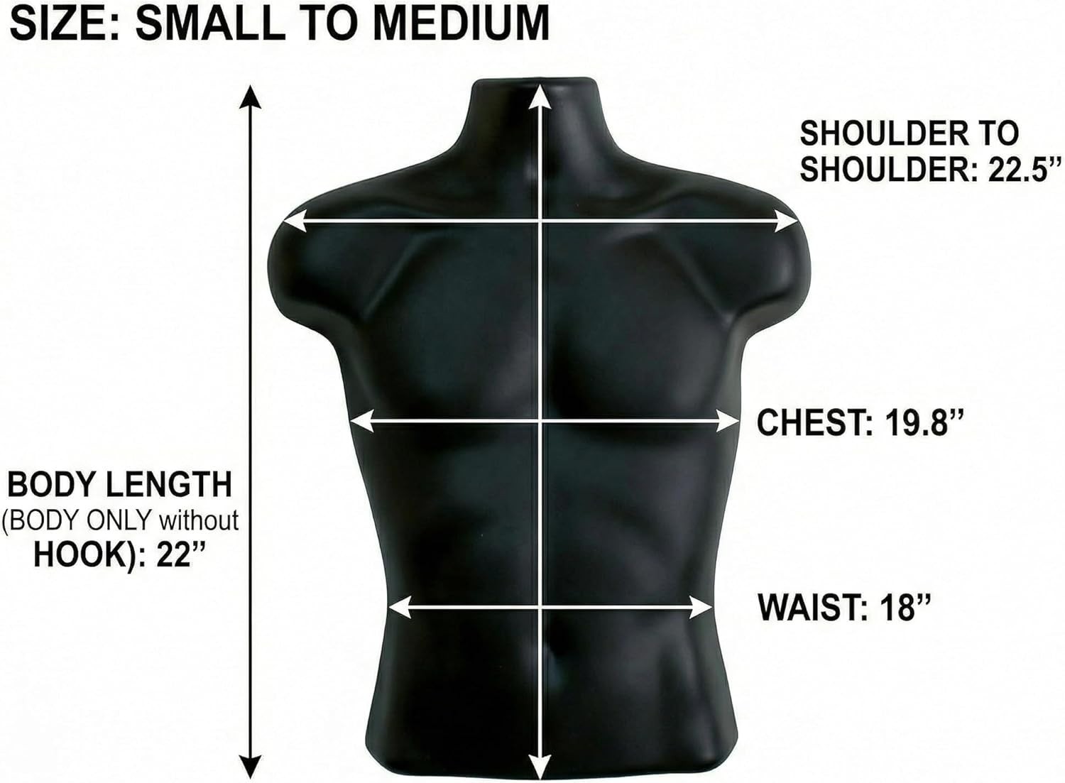 Black Male Mannequin Torso for T-Shirt Display