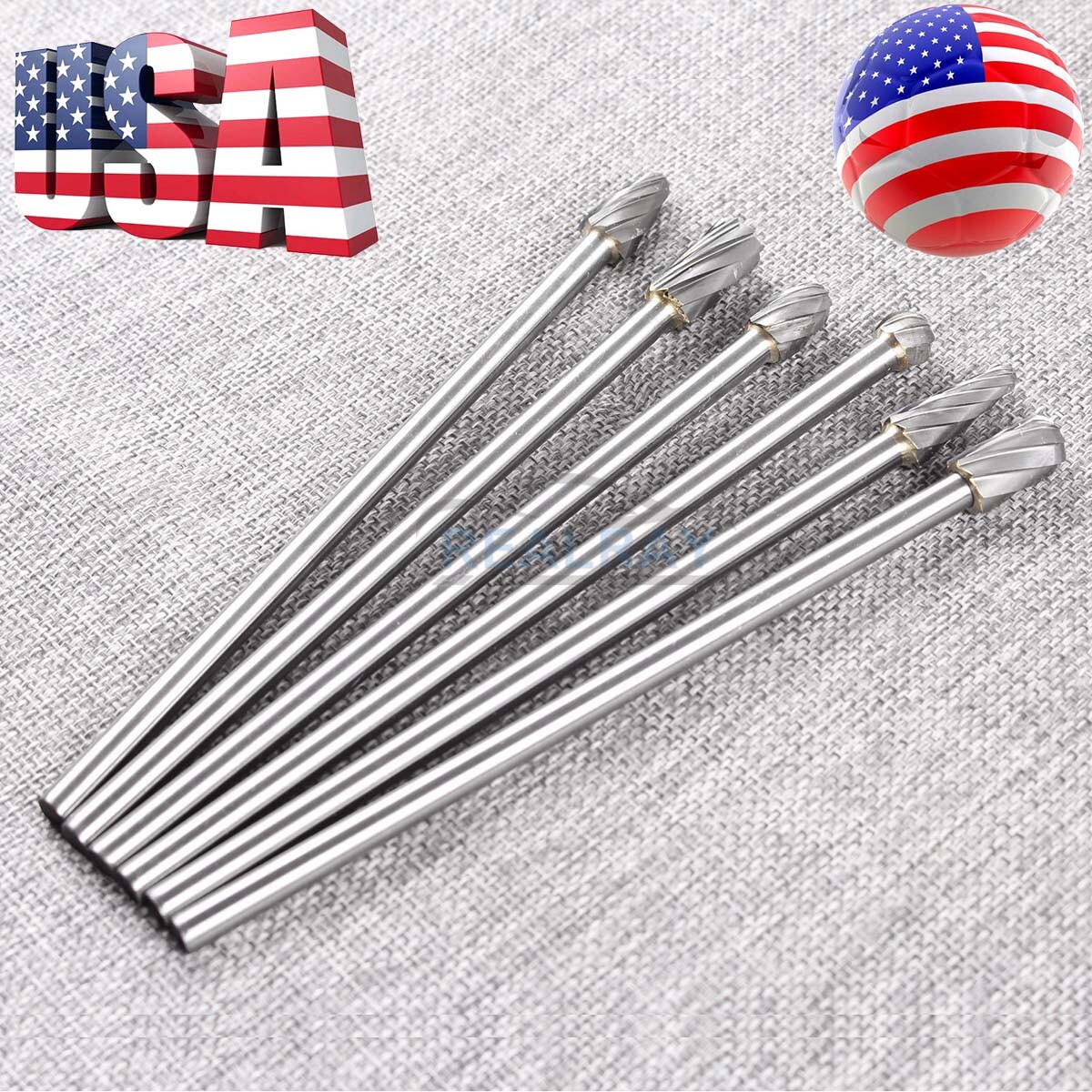 10mm Rotary Aluminum Cut Burr 6mm 1/4″ Shank 150mm Long Reach Carbide Burs 6pcs