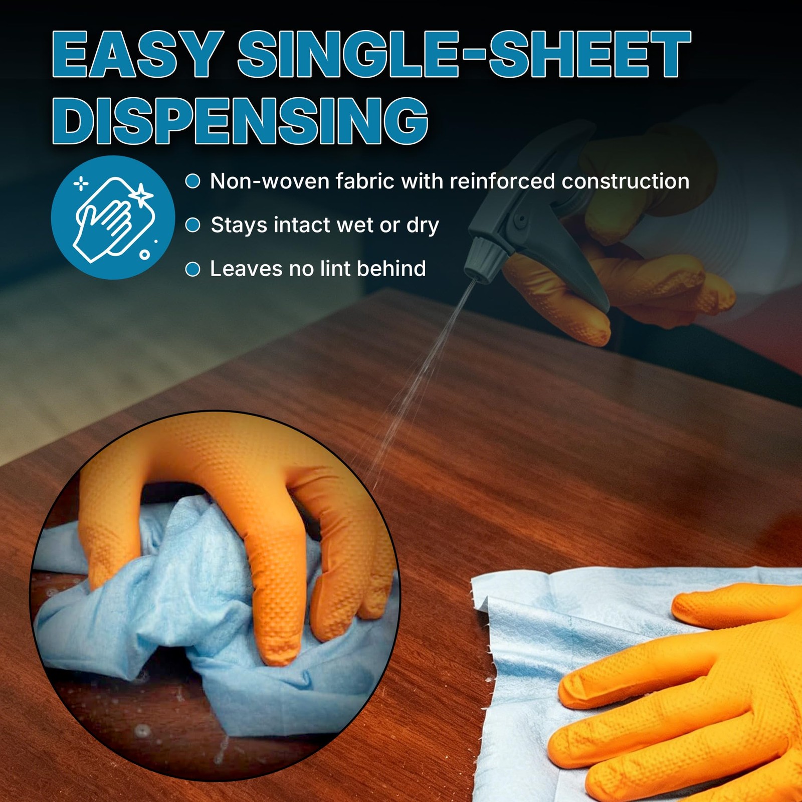 Lauco Prep Wipe Lint-Free Towels – Heavy Duty Nonwoven Cleaning Cloths for