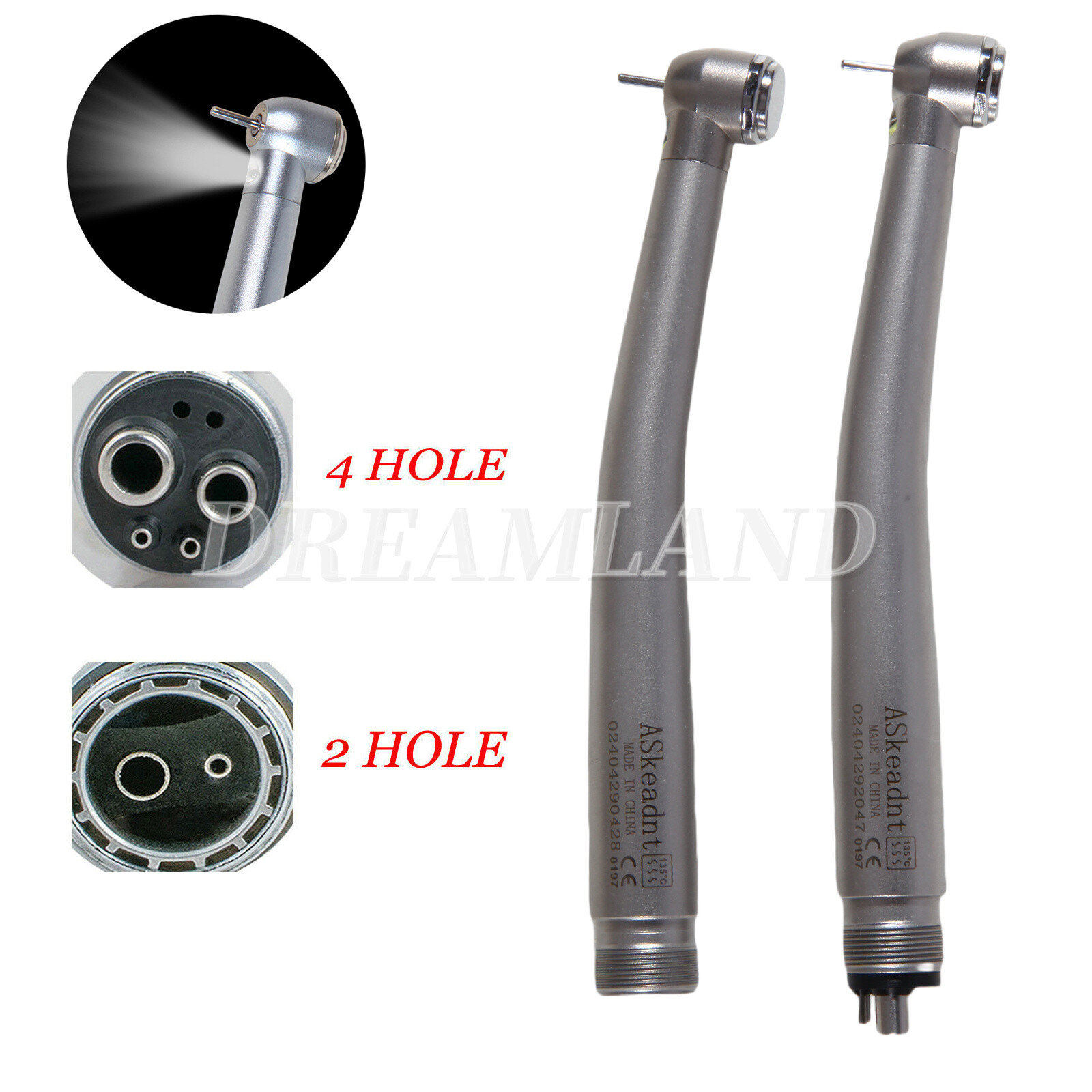 1/10 USA Dental Fiber Optic High Speed Handpiece 2/4H LED E-generator