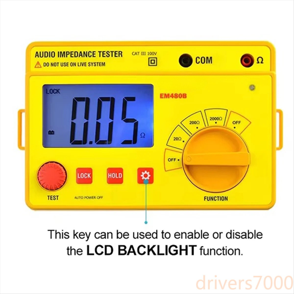 Digital Audio Impedance Tester Test Range 20Ω/200Ω/2000Ω EM480B Resistance Meter