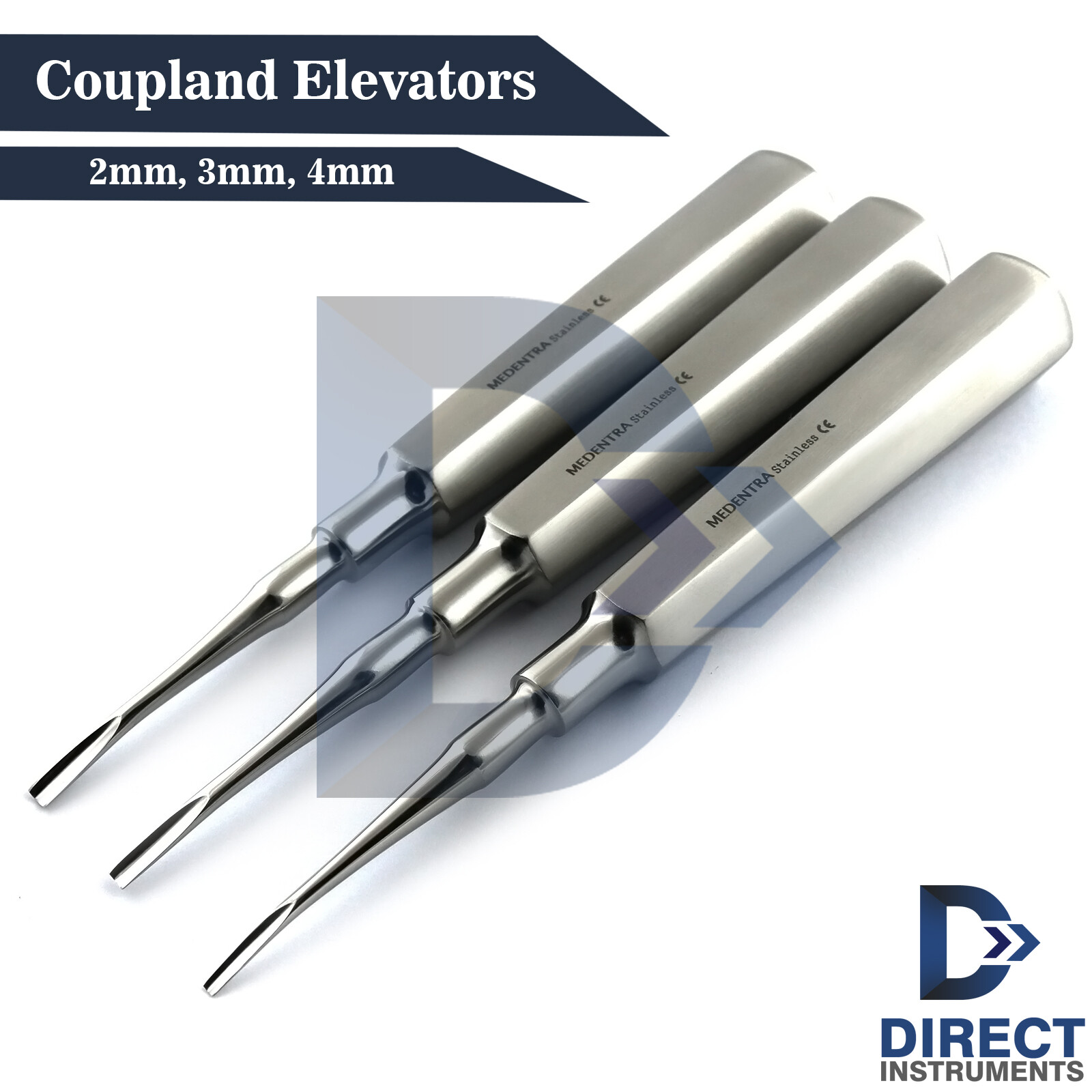 Coupland Elevators Dental Extraction Set Of 3 Surgical Root Extracting Loosen CE