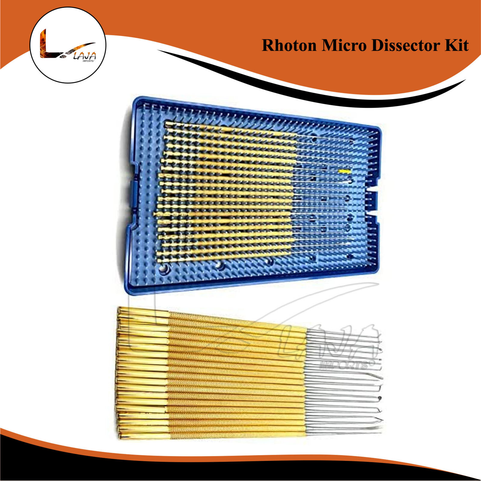 Rhoton Micro Dissector Kit Straight Set w/ Rack (19 pcs) Surgical Instruments