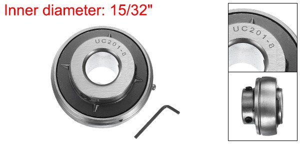 Ball Bearing Insert, Chrome Steel Gcr15 UC201-8 Bore 1/2″ Set Screws