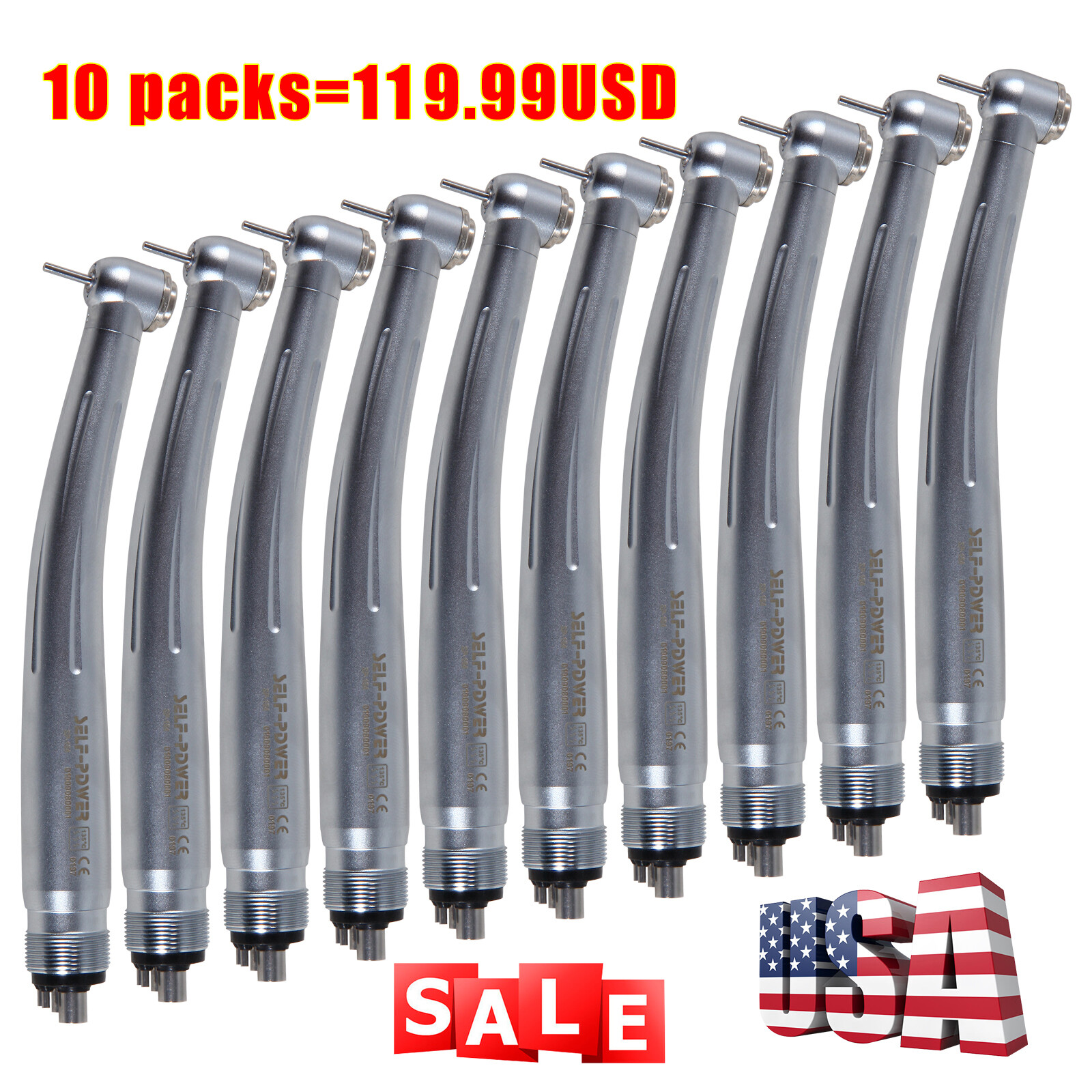 10 * Dental 4 Hole High speed Handpiece Turbina NSK Style Standard Head STNABM