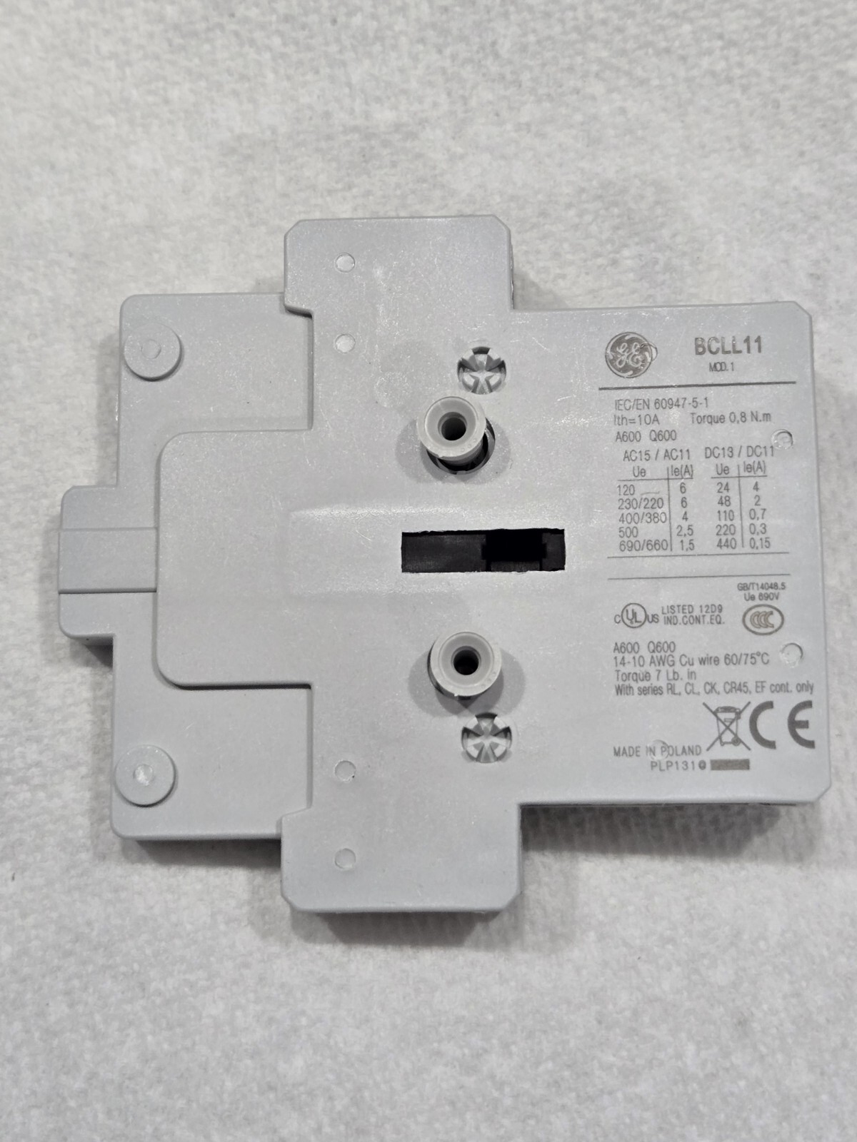 New Genuine General Electric BCLL11 Auxillary Contact