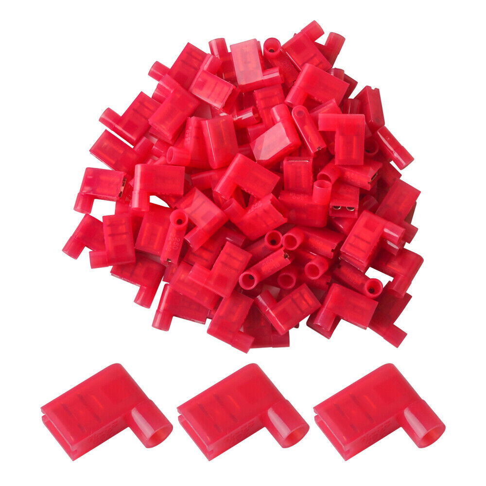 35/120PCS Nylon Female Flag Terminal Insulated Right Angle Connector 90 degree