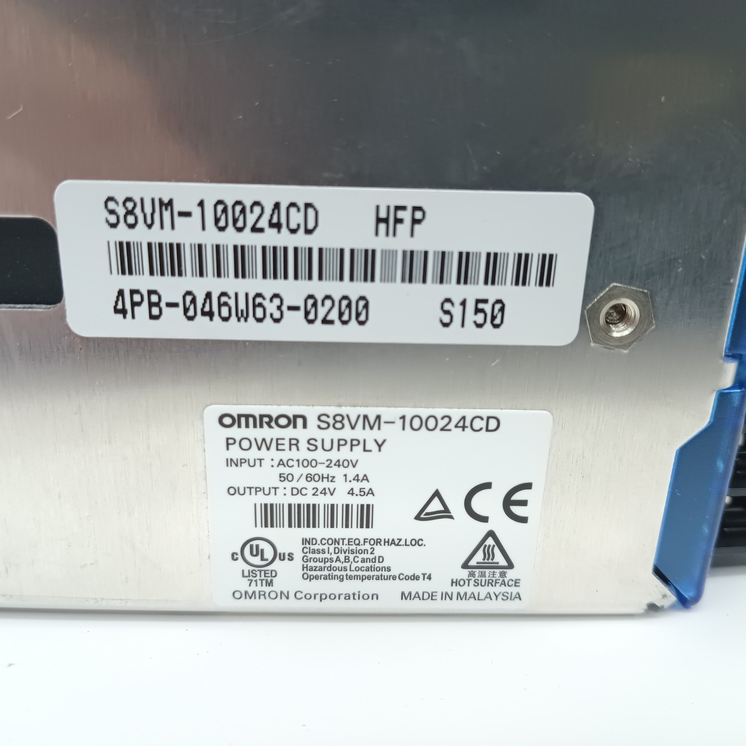 Omron S8VM-10024CD Power Supply AC100-240V 50/60Hz 1.4A