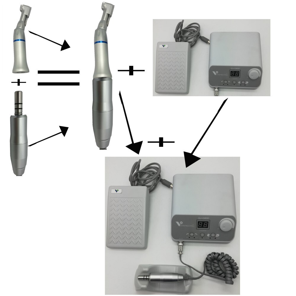 Strongdrill Dental Lab Brushless Micromotor G800 with 50000 rpm Handpiece W101E