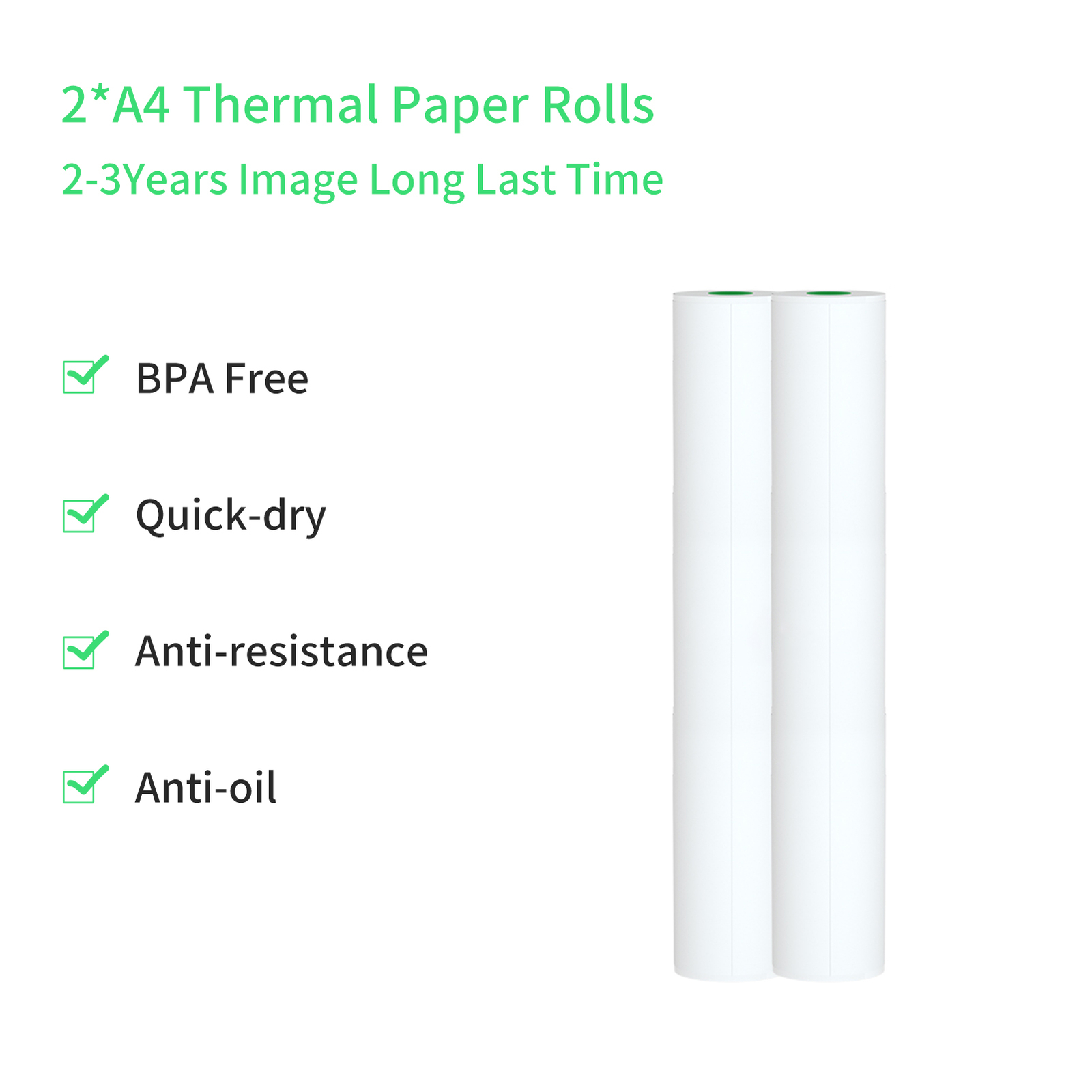 PeriPage 2 Rolls 50Sheets A4 Thermal Paper 210x30mm fr A40 Thermal Printer K5K8